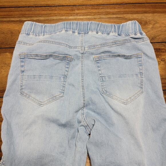 American Bazi Pull On Light Blue Denim Jeans w/ Zipper Legs - Size Small - Picture 5 of 7